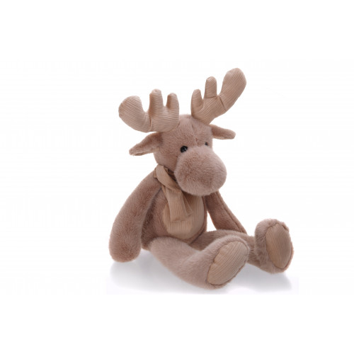 Лось в шарфе, 24 см сидя, по имени Авось, мягкая игрушка Gulliver, коллекция Holiday