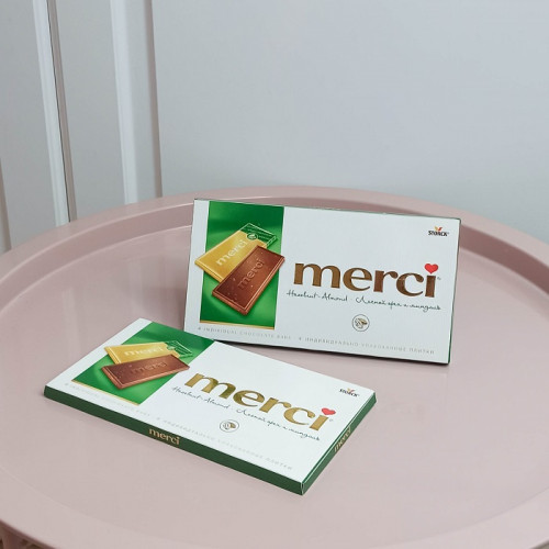 Merci Шоколад лесной орех и миндаль, 100 г